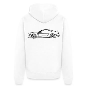 GT500 Line Silhouette – Muscle Performance Art - Unisex Premium Bio Zip Hoodie - Weiß - Hinten - Thijin (182cm)