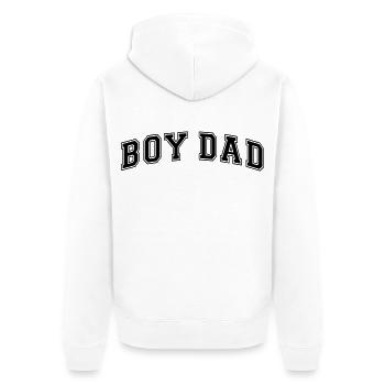 Boy Dad Vater eines Sohnes Papa Vatertag - Unisex Premium Bio Zip Hoodie - Weiß - Hinten - Thijin (182cm)