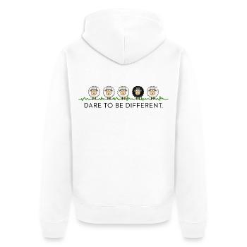 Oser être différent – Black Sheep - Veste à capuche bio Premium Unisexe - blanc - Dos - Thijin (182cm)