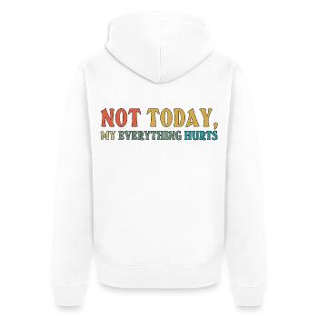 Not Today Fibromyalgia Awareness - Unisex Premium Organic Zip Hoodie - white - Back - Thijin (182cm)