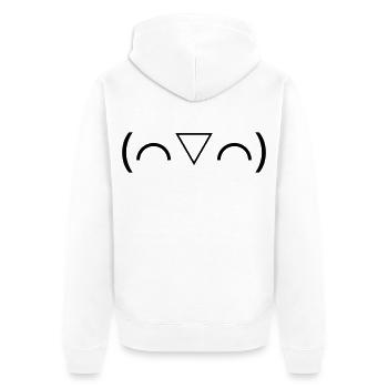 Émotique (⌒▽⌒) riante Kaomoji joyeuse - Veste à capuche bio Premium Unisexe - blanc - Dos - Thijin (182cm)