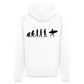 Surfergirl - Unisex Premium Bio Zip Hoodie - Weiß - Hinten - Thijin (182cm)