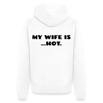 Ma femme est psychotique. Humour pour hommes # - Veste à capuche bio Premium Unisexe - blanc - Dos - Thijin (182cm)