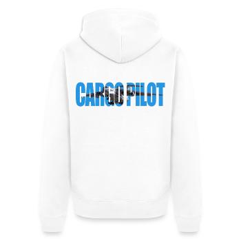 Cargo pilot IL-76 - Unisex Premium Bio Zip Hoodie - Weiß - Hinten - Thijin (182cm)
