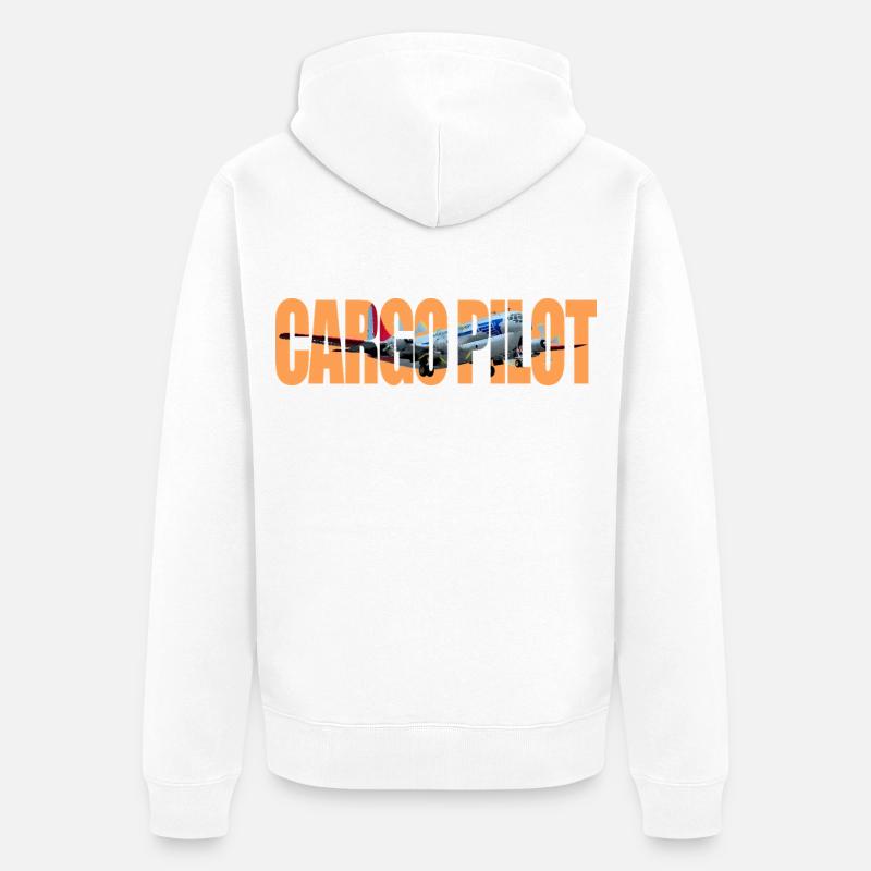 Cargo pilot C-97 - Unisex Premium Bio Zip Hoodie - Weiß