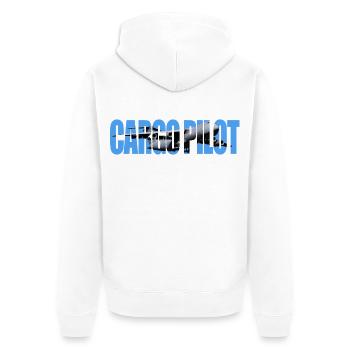 Cargo pilot C-5 - Unisex Premium Bio Zip Hoodie - Weiß - Hinten - Thijin (182cm)