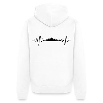 Budapest Heartbeat Skyline - Unisex Premium Organic Zip Hoodie - white - Back - Thijin (182cm)