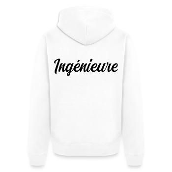 Ingénieure Conception Technique Science Projet - Veste à capuche bio Premium Unisexe - blanc - Dos - Thijin (182cm)