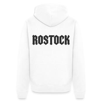 Rostock  - Unisex Premium Bio Zip Hoodie - Weiß - Hinten - Thijin (182cm)