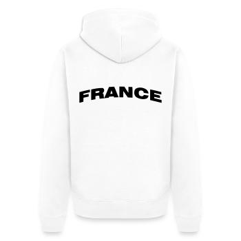 Frankreich - Unisex Premium Bio Zip Hoodie - Weiß - Hinten - Thijin (182cm)