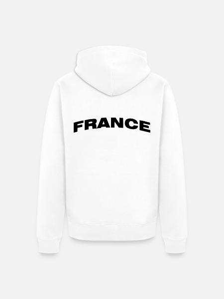 Frankreich - Unisex Premium Bio Zip Hoodie - Weiß