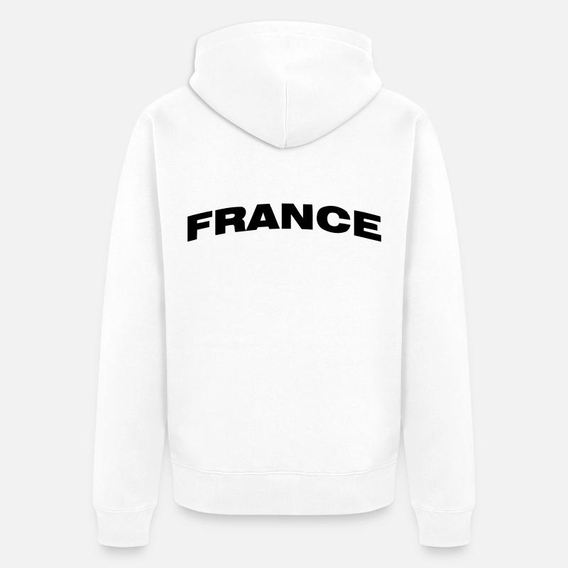 France - Veste à capuche bio Premium Unisexe - blanc