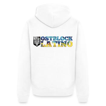 Ostblock Latino Ukrainer Ukraine Geschenk - Unisex Premium Bio Zip Hoodie - Weiß - Hinten - Thijin (182cm)