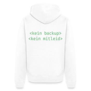 No Ticket No Support Informatiker IT Administrator - Unisex Premium Bio Zip Hoodie - Weiß - Hinten - Thijin (182cm)