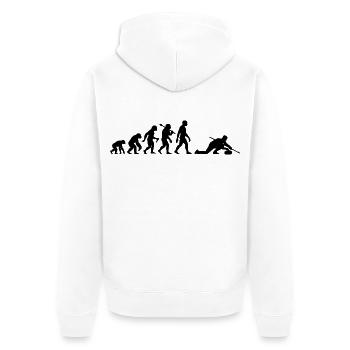 Curling Evolution Für Curler Curlingspieler - Unisex Premium Bio Zip Hoodie - Weiß - Hinten - Thijin (182cm)