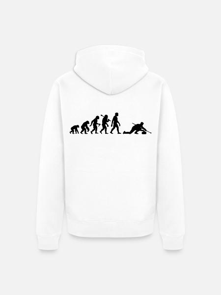 Curling Evolution Für Curler Curlingspieler - Unisex Premium Bio Zip Hoodie - Weiß
