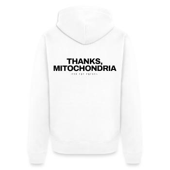 Biologie - Thanks Mitochondria - Wissenschaft - Unisex Premium Bio Zip Hoodie - Weiß - Hinten - Thijin (182cm)