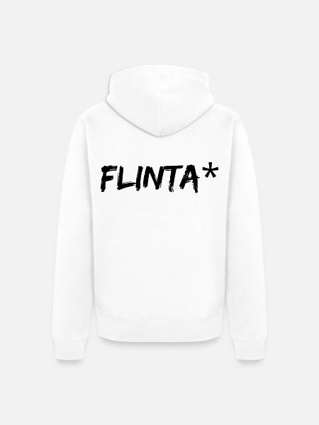 FLINTA QUEER FEMINISTISCHES STATEMENT TOLERANZ - Unisex Premium Bio Zip Hoodie - Weiß