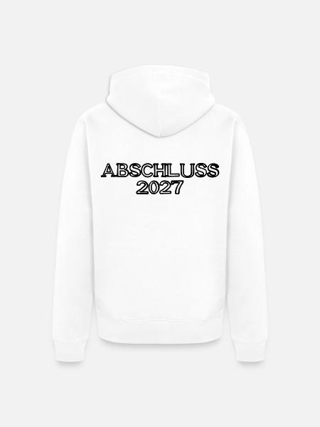 Abschluss 2027 Schriftzug handgezeichnet - Unisex Premium Bio Zip Hoodie - Weiß