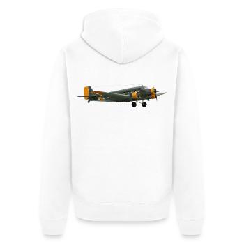 Ju 52 - Unisex Premium Organic Zip Hoodie - white - Back - Thijin (182cm)