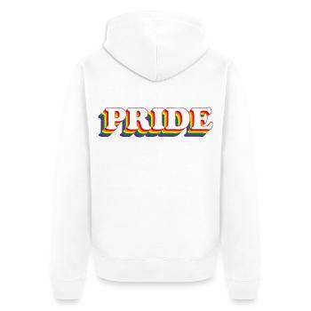 PRIDE with rainbow colors LGBT - Unisex Premium Organic Zip Hoodie - white - Back - Thijin (182cm)
