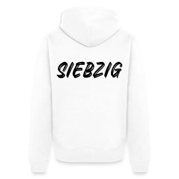 70 - Siebzig - 70. Geburtstag - Unisex Premium Bio Zip Hoodie - Weiß - Hinten - Thijin (182cm)