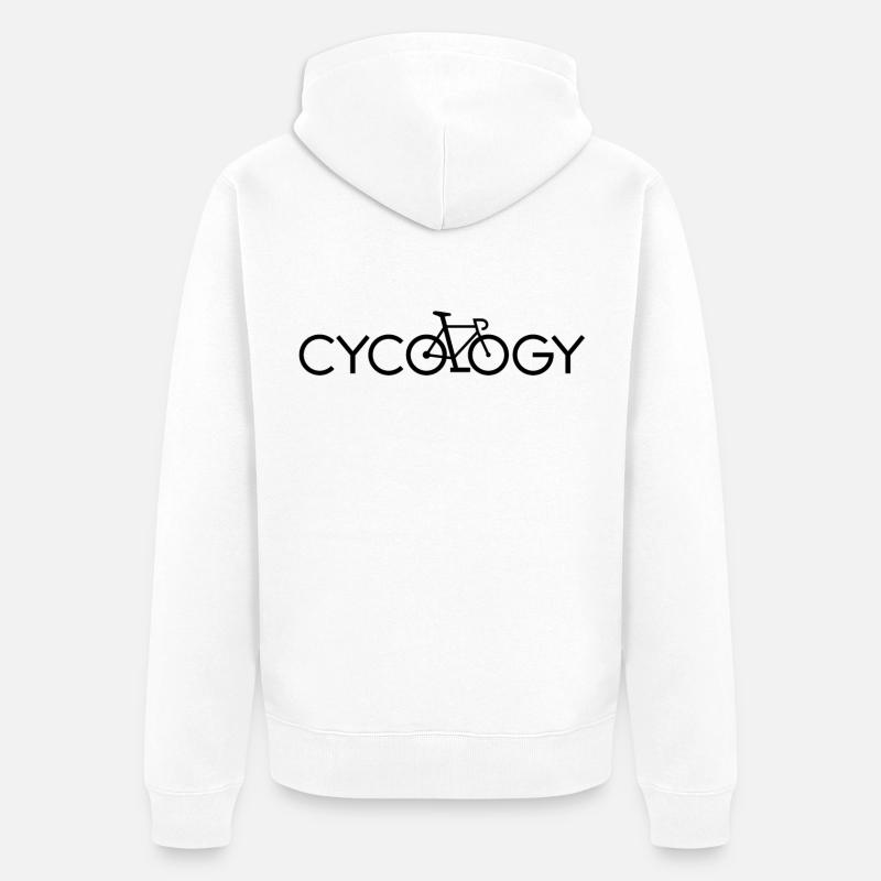 Cycologie - Slogan de l’amoureux du cyclisme - Veste à capuche bio Premium Unisexe - blanc