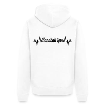 Handball Heartline ECG - Veste à capuche bio Premium Unisexe - blanc - Dos - Thijin (182cm)
