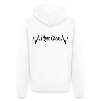 Schachspieler Liebe - Unisex Premium Bio Zip Hoodie - Weiß - Hinten - Thijin (182cm)