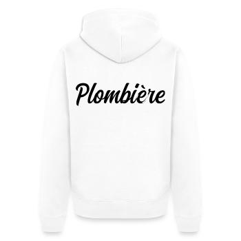 Plumber heating technician repair pipes pr - Unisex Premium Organic Zip Hoodie - white - Back - Thijin (182cm)