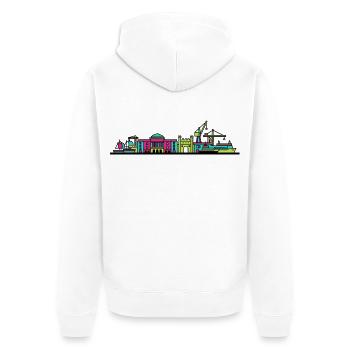 Orpheline urbain Xscape de Milton Keynes Modern Line Art - Veste à capuche bio Premium Unisexe - blanc - Dos - Thijin (182cm)