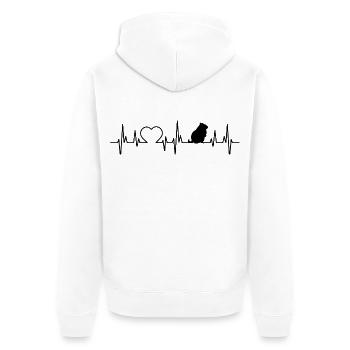 Hamster-Herzschlag - Unisex Premium Bio Zip Hoodie - Weiß - Hinten - Thijin (182cm)