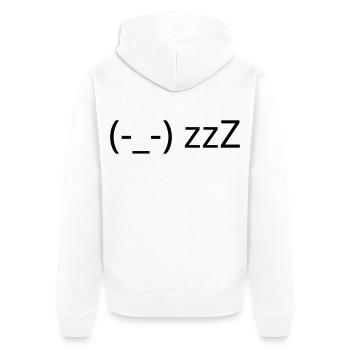 Schlafendes Emote (-_-) zzZ müde Kaomoji - Unisex Premium Bio Zip Hoodie - Weiß - Hinten - Thijin (182cm)