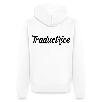 Traductrice Interprète Langues Étrangères Pro - Veste à capuche bio Premium Unisexe - blanc - Dos - Thijin (182cm)