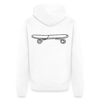 Skateboard - Unisex Premium Bio Zip Hoodie - Weiß - Hinten - Thijin (182cm)