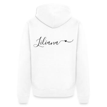 Liliana Name Vorname Dekorativ - Unisex Premium Bio Zip Hoodie - Weiß - Hinten - Thijin (182cm)