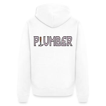Papa plombier - Veste à capuche bio Premium Unisexe - blanc - Dos - Thijin (182cm)