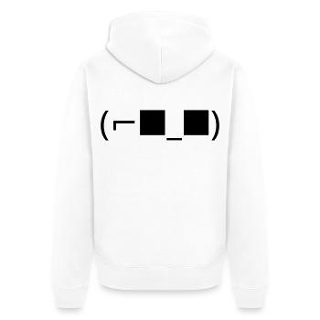 Sonnenbrillen Emoticon (⌐■_■) Deal with it - Unisex Premium Bio Zip Hoodie - Weiß - Hinten - Thijin (182cm)