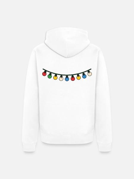 Festliche Weihnachtslichter im Weihnachtsglanz - Unisex Premium Bio Zip Hoodie - Weiß