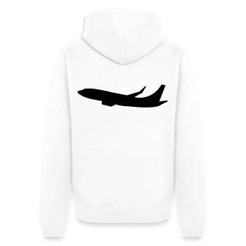 flugzeug - Unisex Premium Bio Zip Hoodie - Weiß - Hinten - Thijin (182cm)