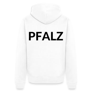 Pälzer - Unisex Premium Bio Zip Hoodie - Weiß - Hinten - Thijin (182cm)