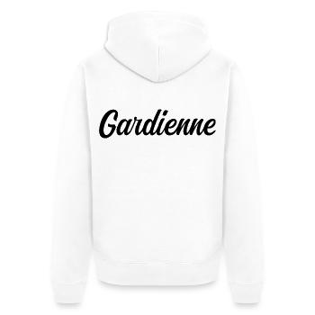 Gardienne But Football Handball Sportive Défense - Veste à capuche bio Premium Unisexe - blanc - Dos - Thijin (182cm)