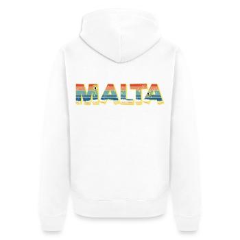 Souvenir vintage rétro de vacances sur la plage de Malta Island - Veste à capuche bio Premium Unisexe - blanc - Dos - Thijin (182cm)
