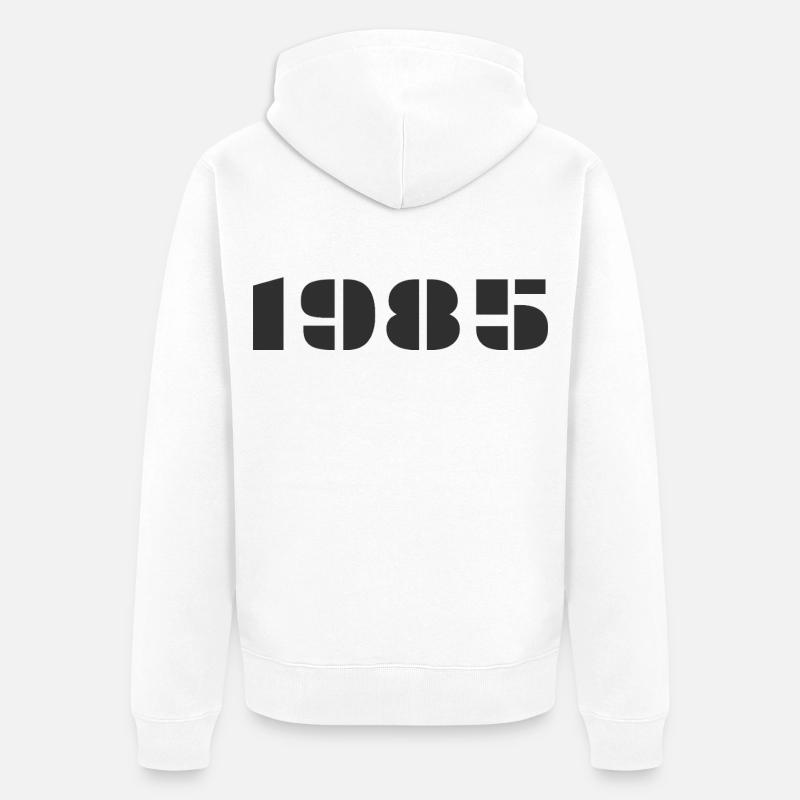 1985 - Veste à capuche bio Premium Unisexe - blanc