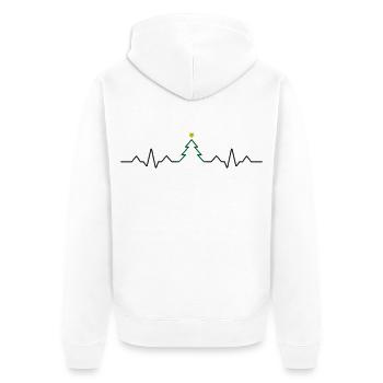 Weihnachtsbaum Herzschlag EKG Weihnachten - Unisex Premium Bio Zip Hoodie - Weiß - Hinten - Thijin (182cm)