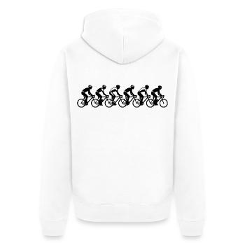 Radrennfahrer - Unisex Premium Bio Zip Hoodie - Weiß - Hinten - Thijin (182cm)