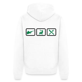 jagd - Unisex Premium Bio Zip Hoodie - Weiß - Hinten - Thijin (182cm)