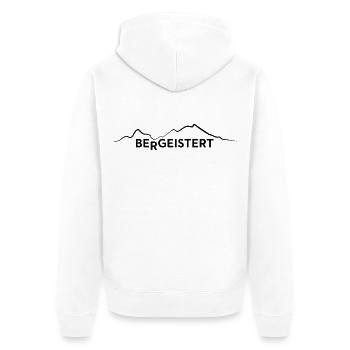 bergeistert Wandern Natur Outdoor Sport - Unisex Premium Bio Zip Hoodie - Weiß - Hinten - Thijin (182cm)