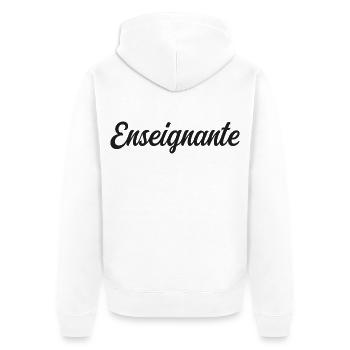 Best Teacher in the World School Education - Unisex Premium Organic Zip Hoodie - white - Back - Thijin (182cm)