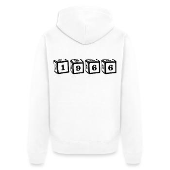 66 - Unisex Premium Organic Zip Hoodie - white - Back - Thijin (182cm)